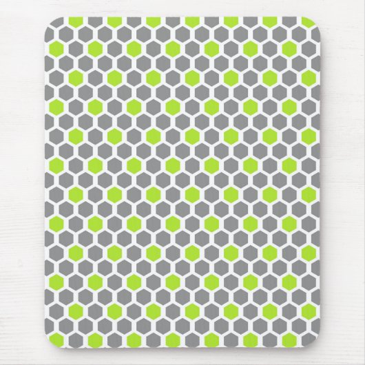 Modern Green Grey Geometric Muismat (Voorkant)