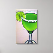 Modern Green Groovy Liquid Margarita Art Big Canvas Afdruk (Voorkant)