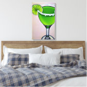 Modern Green Groovy Liquid Margarita Art Big Canvas Afdruk (Insitu (Slaapkamer))