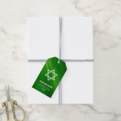 Modern Green Grunge Bar Mitzvah Cadeaulabel (Met Touw)