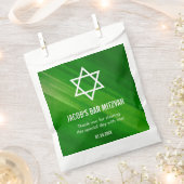 Modern Green Grunge Bar Mitzvah gepersonaliseerd Bedankzakje (Geknipt)