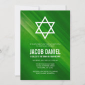 Modern Green Grunge Bar Mitzvah Invitaties Kaart (Voorkant)