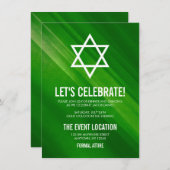 Modern Green Grunge Bar Mitzvah Reception Kaart (Voorkant / Achterkant)