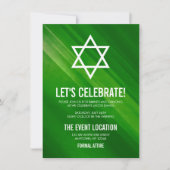 Modern Green Grunge Bar Mitzvah Reception Kaart (Voorkant)