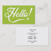 Modern Green - Hallo Visitekaartje (Voorkant / Achterkant)