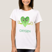 Modern Green Happy Heart Leaf T-shirt (Voorkant)