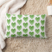 Modern Green Heart Leaf Pattern op White Kussen (Deken)