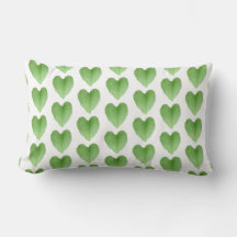 Modern Green Heart Leaf Pattern op White