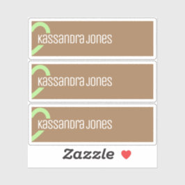 Modern Green Heart Shape  Half Heart Sticker