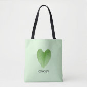 Modern Green Heart Shape Plant Leaf Tote Bag (Voorkant)
