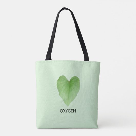 Modern Green Heart Shape Plant Leaf Tote Bag (Achterkant)