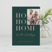 Modern Green HO Home voor de Feestdagen Familie Feestdagenkaart (Staand voorkant)