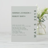 Modern Green Hue Wedding Invitation Kaart (Staand voorkant)