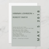 Modern Green Hue Wedding Invitation Kaart (Voorkant / Achterkant)