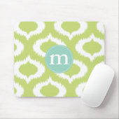Modern Green Ikat Diamonds - Aangepast Muismat (Met muis)