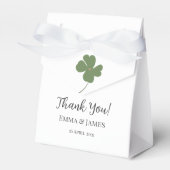 Modern Green Irish Four Leaf Clover Hartelijk dank Bedankdoosjes (Voorkant Zijde)