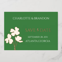 Modern Green Irish Four Leaf Clover Save the Date