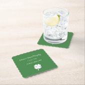 Modern Green Irish Four Leaf Clover Wedding Kartonnen Onderzetters (Insitu)