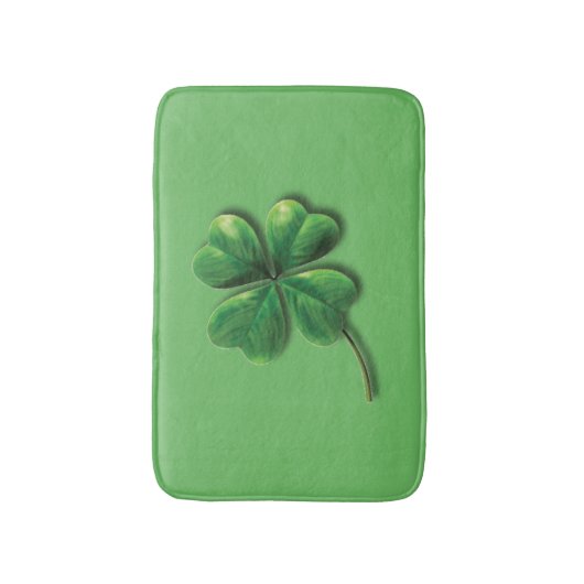 Modern Green Irish Shamrock Badmat (Voorkant Verticaal)