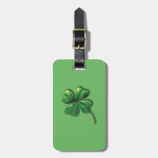 Modern Green Irish Shamrock Bagagelabel (Voorkant verticaal)