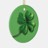 Modern Green Irish Shamrock Keramisch Ornament (Rechts)