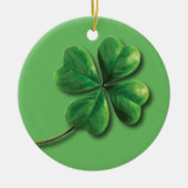 Modern Green Irish Shamrock Keramisch Ornament (Voorkant)