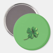 Modern Green Irish Shamrock Magneet (Voorkant / Achterkant)