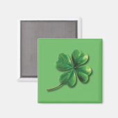Modern Green Irish Shamrock Magneet (Voorkant / Achterkant)