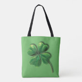Modern Green Irish Shamrock Tote Bag (Achterkant)