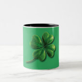 Modern Green Irish Shamrock Tweekleurige Koffiemok (Center)