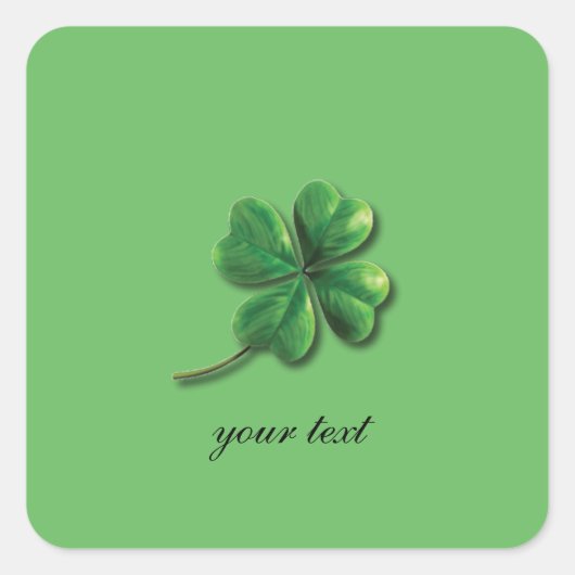Modern Green Irish Shamrock Vierkante Sticker (Voorkant)