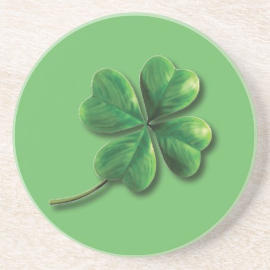 Modern Green Irish Shamrock Zandsteen Onderzetter (Voorkant)