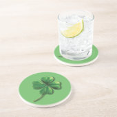 Modern Green Irish Shamrock Zandsteen Onderzetter (Zijkant)