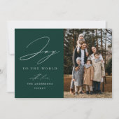 Modern Green Joy aan de Wereldfoto Feestdagenkaart (Voorkant)