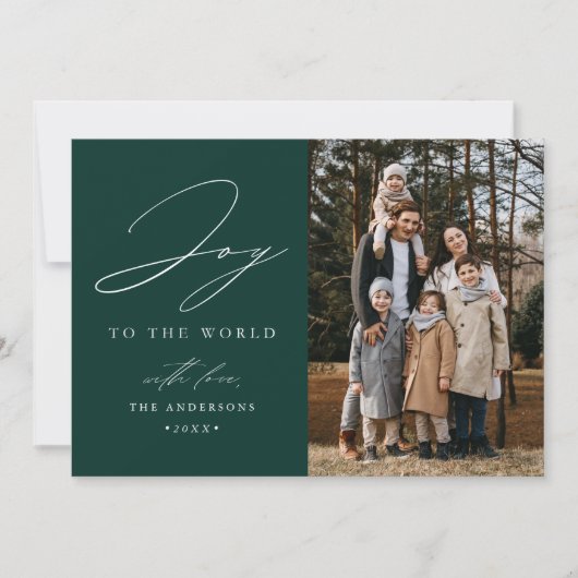 Modern Green Joy aan de Wereldfoto Feestdagenkaart (Voorkant)