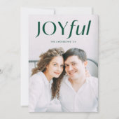 Modern Green Joyful-foto Feestdagenkaart (Voorkant)