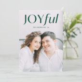 Modern Green Joyful-foto Feestdagenkaart (Staand voorkant)