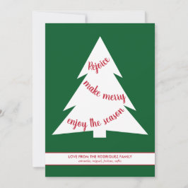 Modern Green Kerstbomen Holiday Script Feestdagenkaart