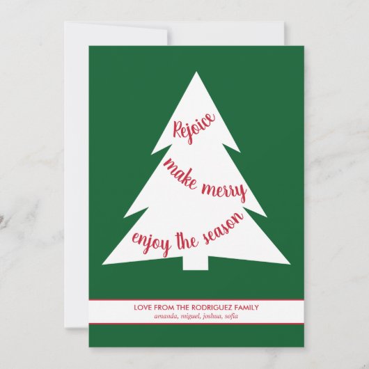 Modern Green Kerstbomen Holiday Script Feestdagenkaart (Voorkant)