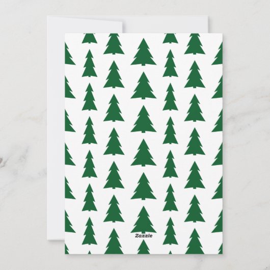 Modern Green Kerstbomen Holiday Script Feestdagenkaart (Achterkant)