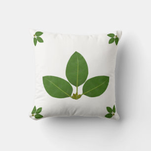 Modern Green Laurel Leaves Kussen