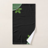 Modern Green Laurel Leaves op Black Bad Handdoek (Handdoek)