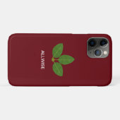 Modern Green Laurel Leaves over Crimson Case-Mate iPhone Case (Achterkant (horizontaal))