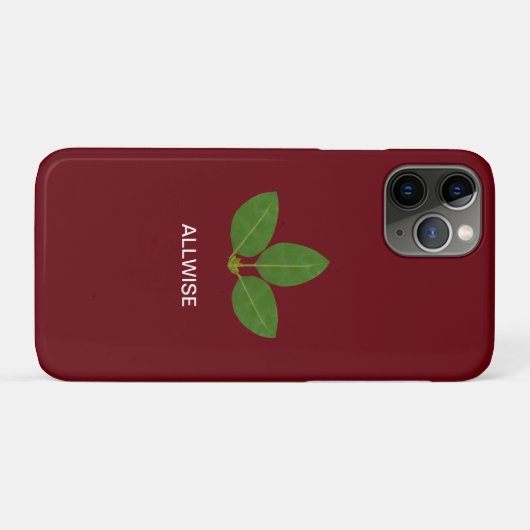 Modern Green Laurel Leaves over Crimson Case-Mate iPhone Case (Achterkant (horizontaal))