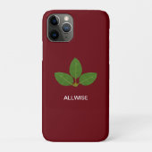 Modern Green Laurel Leaves over Crimson Case-Mate iPhone Case (Achterkant)