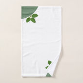 Modern Green Laurel Leaves over White Bad Handdoek (Handdoek)