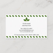 Modern Green Laurel Leaves over White Visitekaartje (Achterkant)