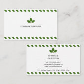 Modern Green Laurel Leaves over White Visitekaartje (Voorkant / Achterkant)