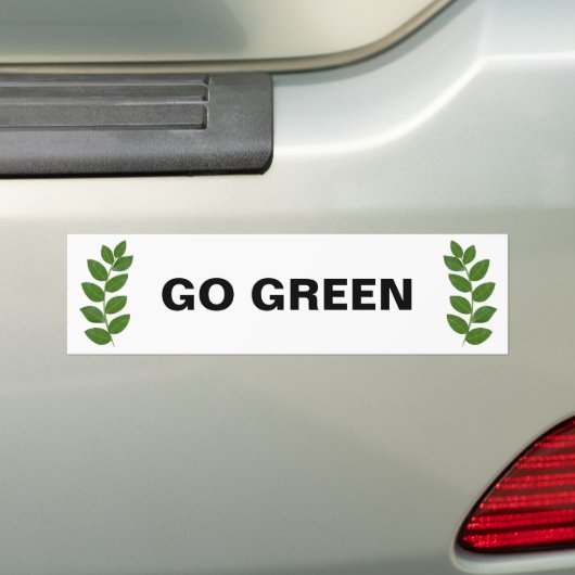 Modern Green Laurel Leaves Persoonlijk Bumpersticker (Op auto)