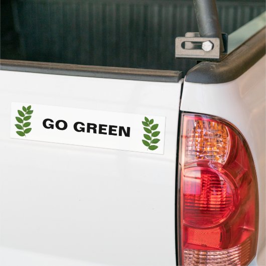 Modern Green Laurel Leaves Persoonlijk Bumpersticker (Op Truck)